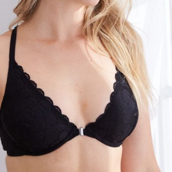 aerie Other - Aerie Happy Black Lace Front Closure Racerback Bra